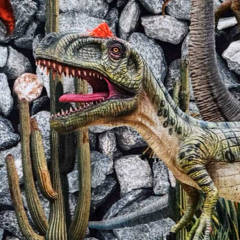 Digital Bomuldsjersey med kødædende dinosaurer