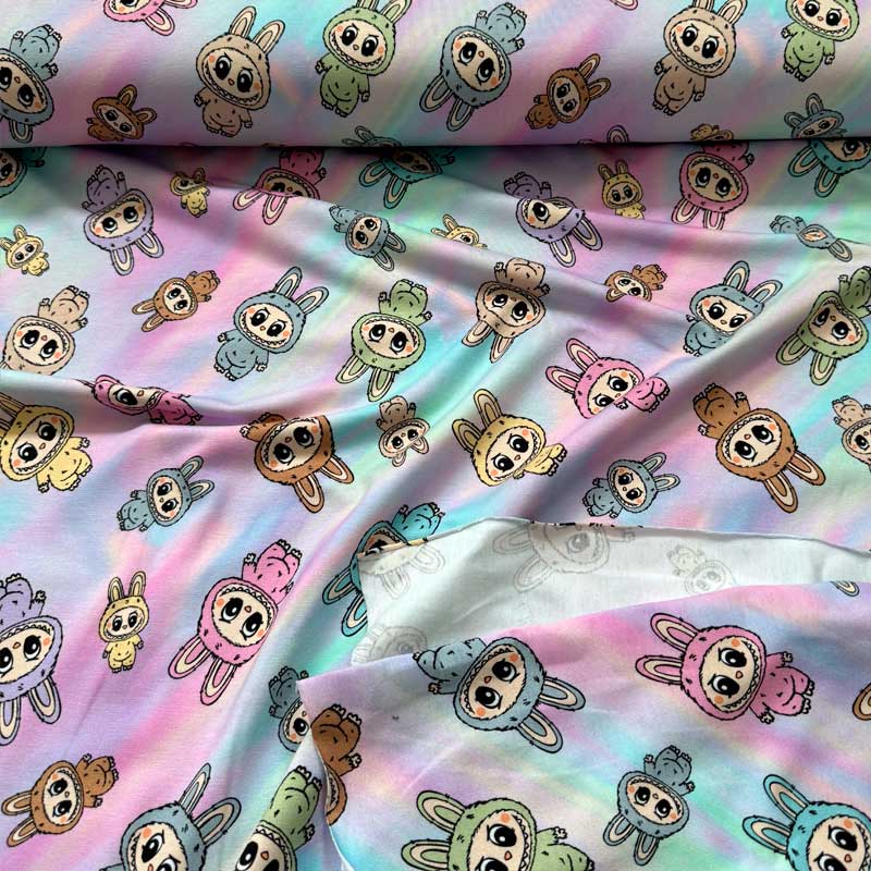 Digital bomuldsjersey med populære figurer