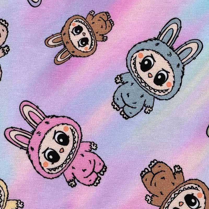 Digital bomuldsjersey med populære figurer