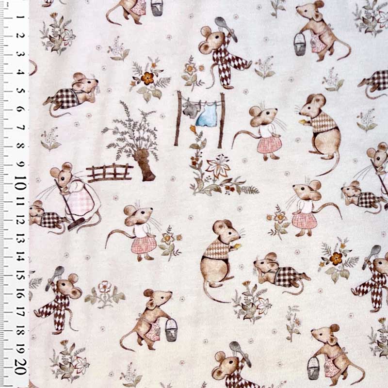 Digital bomuldsjersey med den lille mus