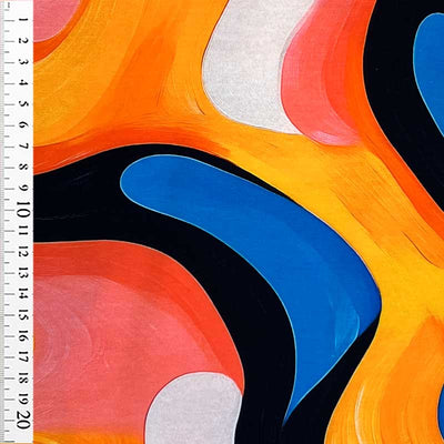 Digital bomuldsjersey med farvespil der svinger