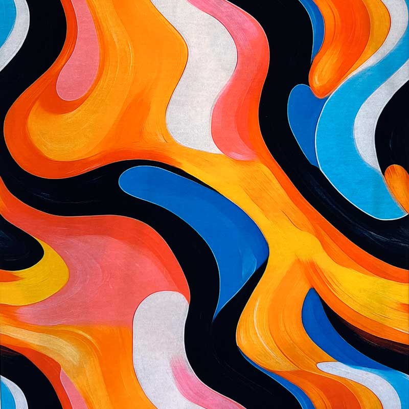 Digital bomuldsjersey med farvespil der svinger