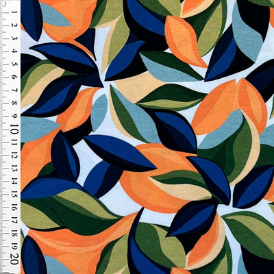 Digital bomuldsjersey med farverige blade