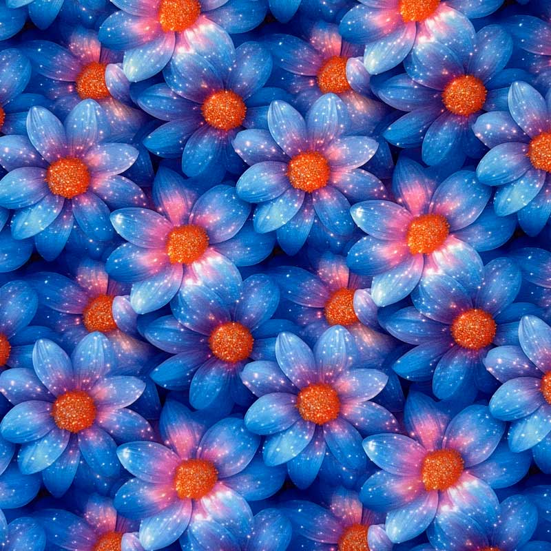 Digital bomuldsjersey med blå blomster