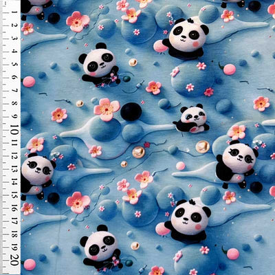 Digital bomuldsjersey med baby Panda