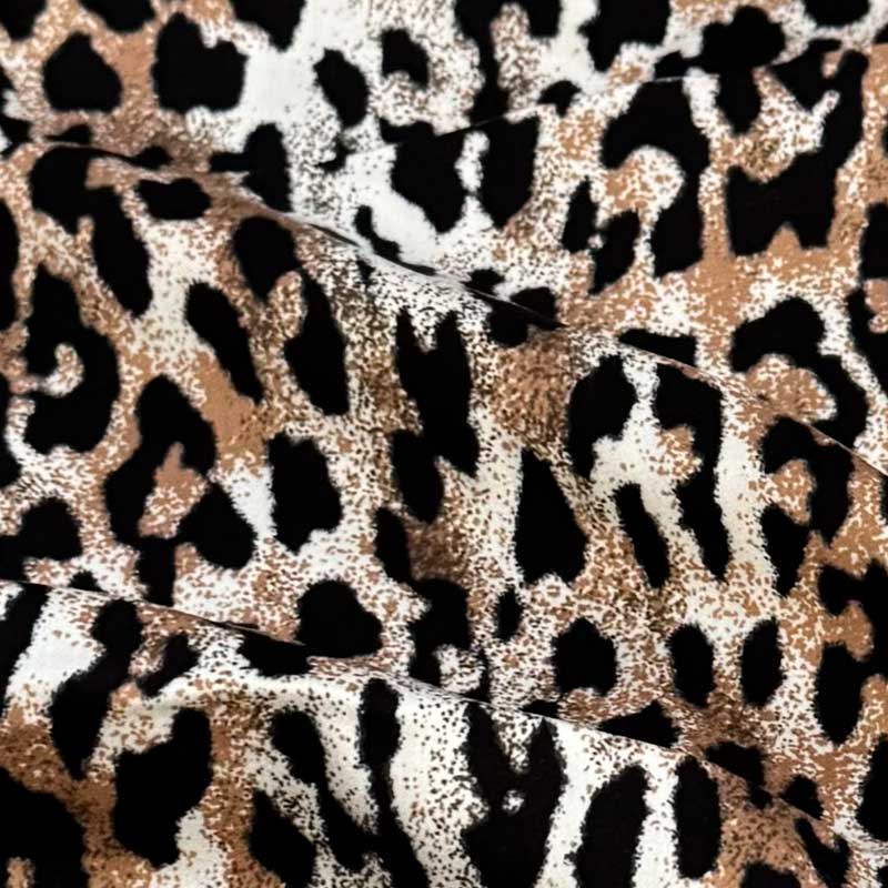 Fast digital viscose med rovdyr print