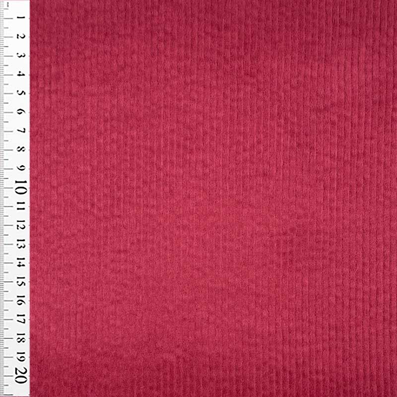 Bredriflet fløjl med stræk rød fuchsia