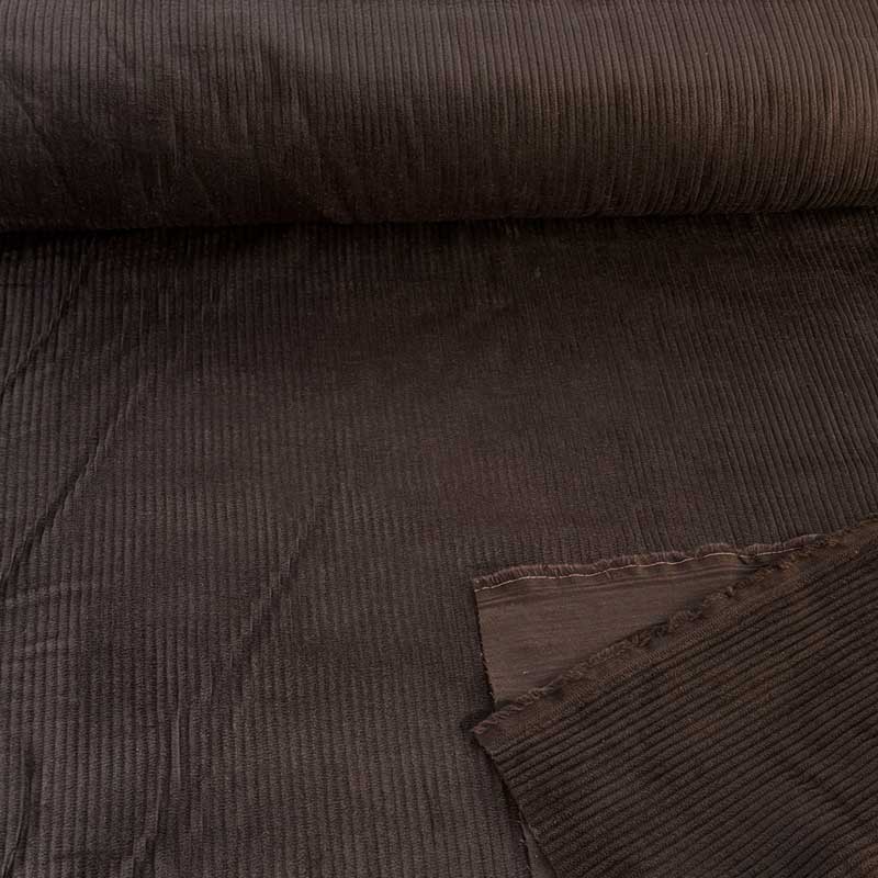Bredriflet fløjl i mørkebrun