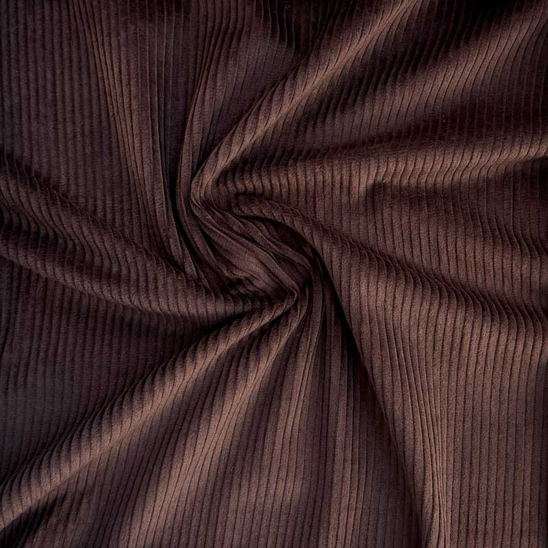 Bredriflet fløjl i mørkebrun