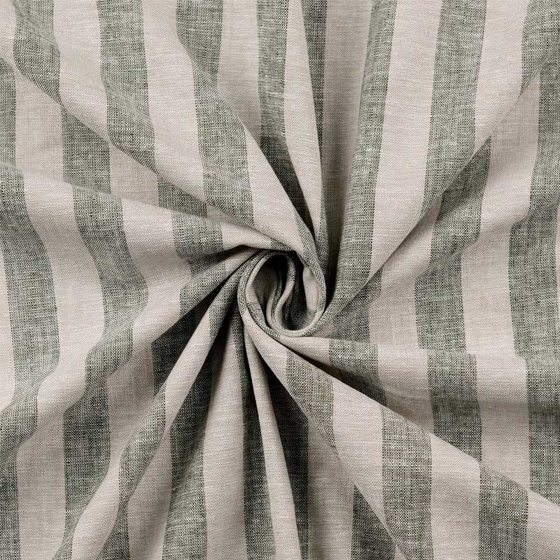 Fast hør / bomuld med grønne striber