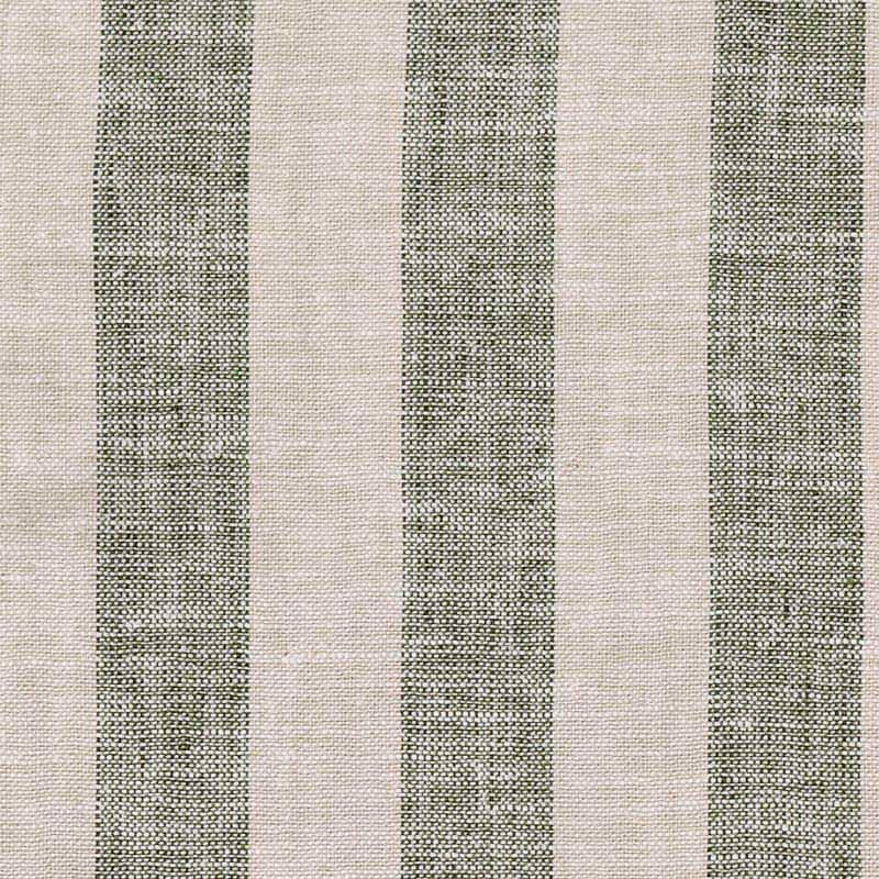 Fast hør / bomuld med grønne striber