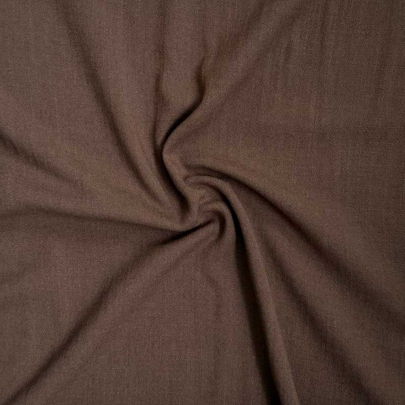 Ensfarvet fast viscose / hør i brun