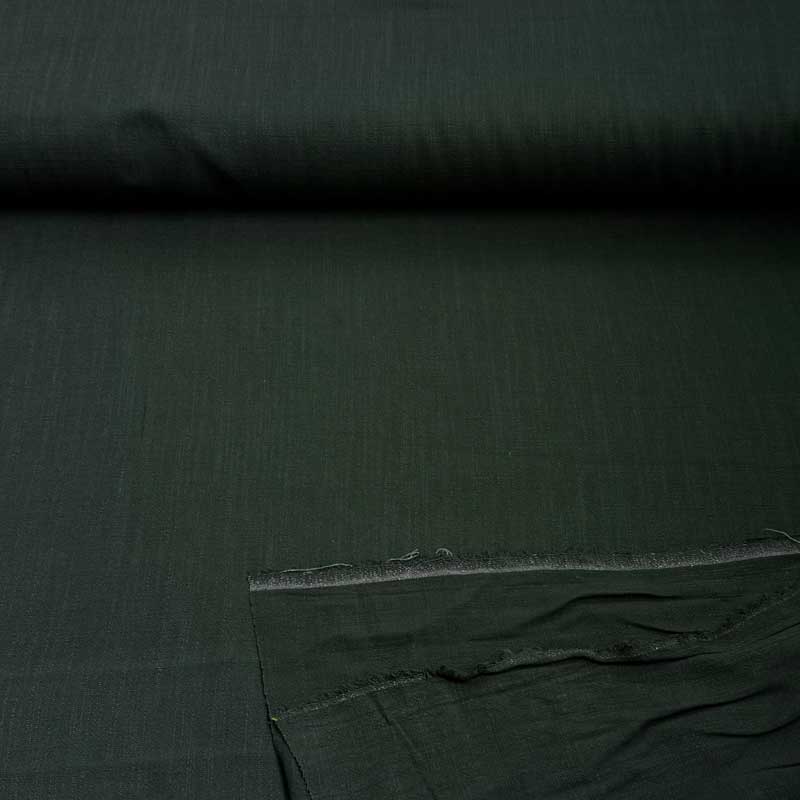 Ensfarvet fast viscose / hør i flaskegrøn