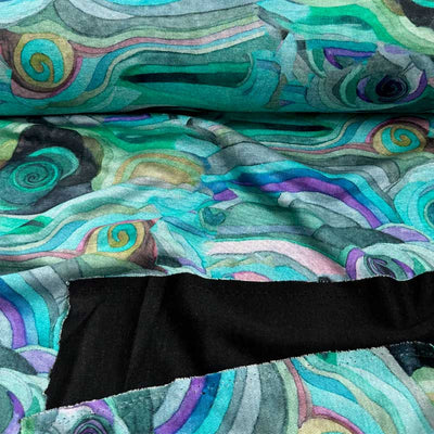 Vinter jersey med geometrisk print i grønne og blå farver