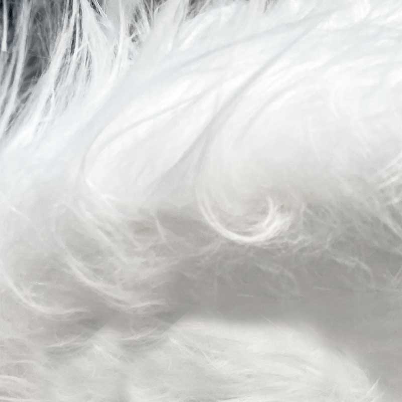 Imiteret langhåret pels, hvid
