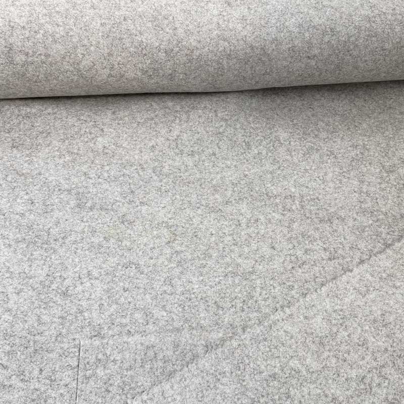 Kraftig italiensk meleret uldfilt lys grå