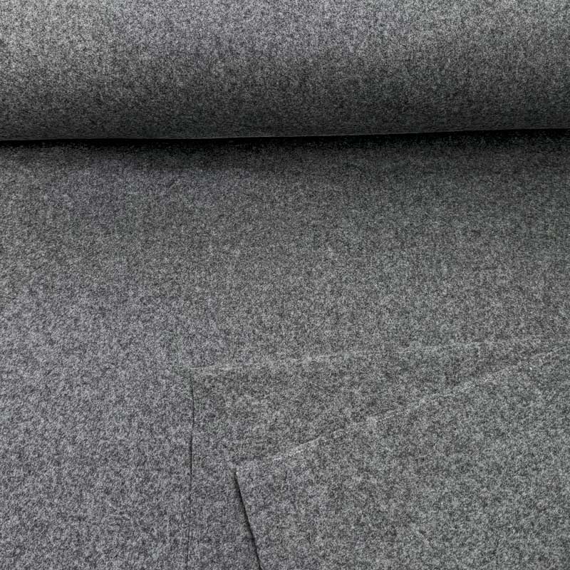 Kraftig italiensk meleret uldfilt grå