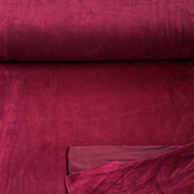 Velour med stræk i bordeaux