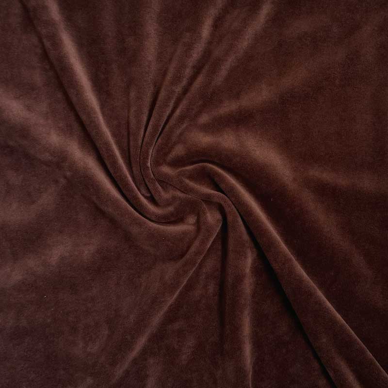Velour med stræk i brun