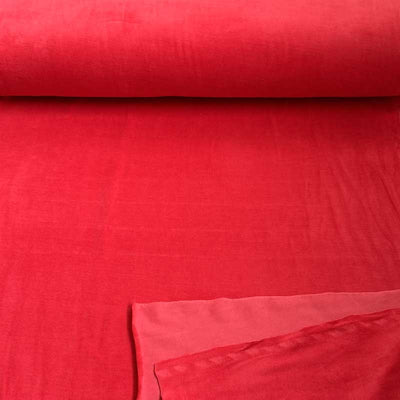 Velour med stræk i rød