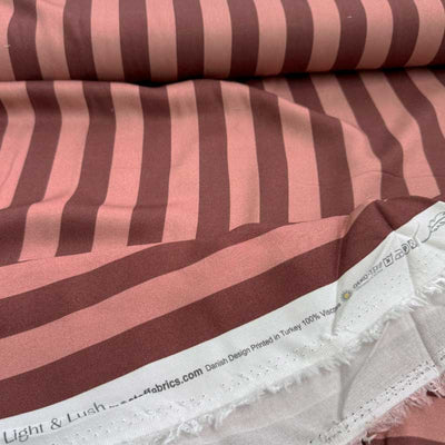 Fast viscose med striber fra Light and Lush i mørk blomme