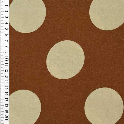 Fast viscose med cirkler fra Light and Lush i Cognacfarve