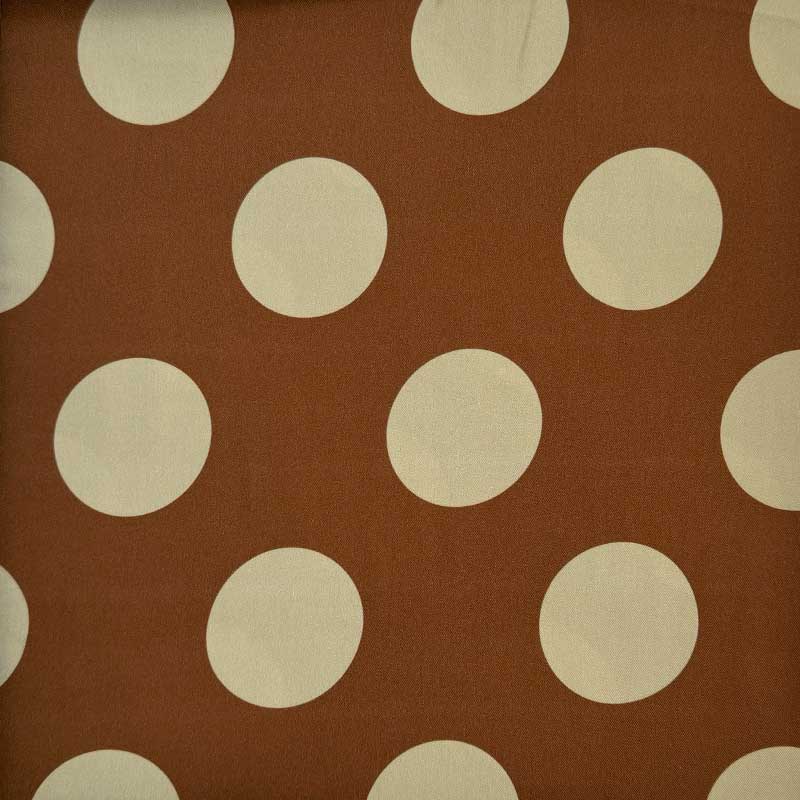 Fast viscose med cirkler fra Light and Lush i Cognacfarve