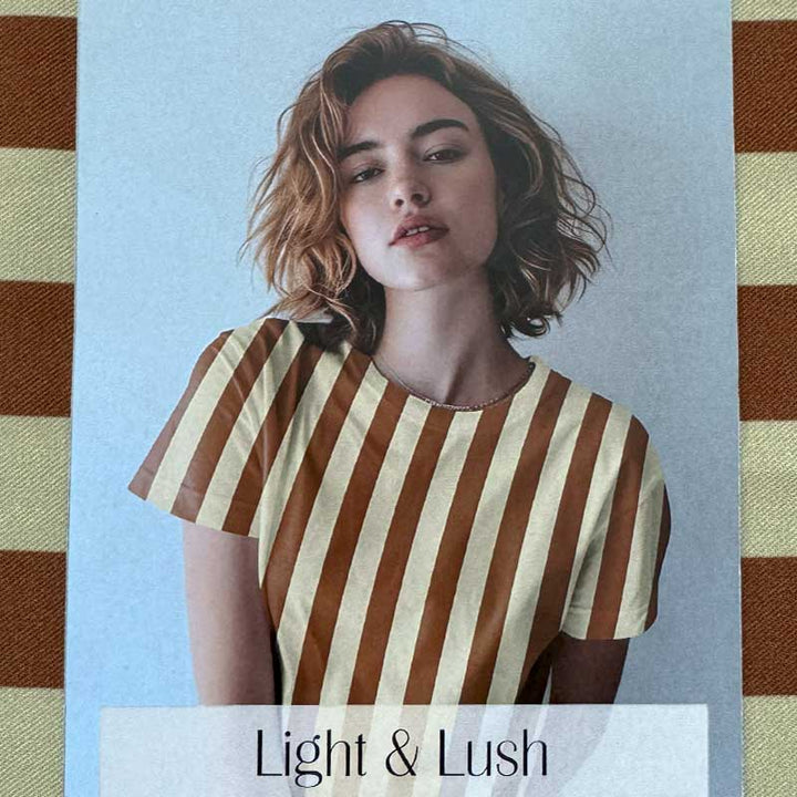 Fast viscose med striber fra Light and Lush i Cognacfarve