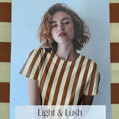 Fast viscose med striber fra Light and Lush i Cognacfarve