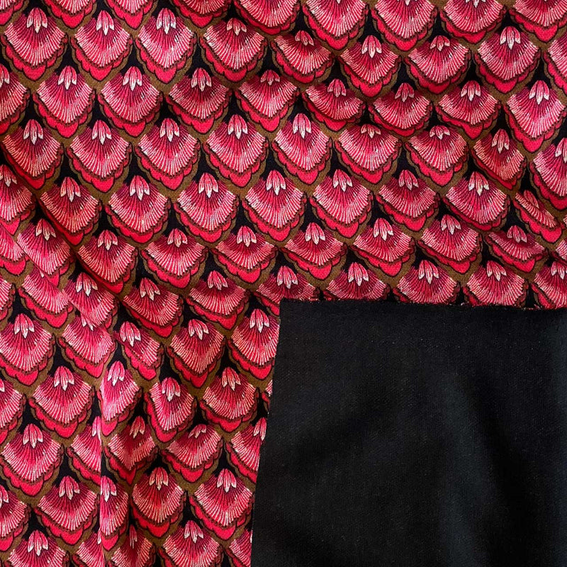 Vinter jersey med retro blomsterlogo, rød