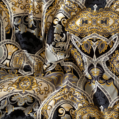 Viscose poplin med ancient luxury, sort