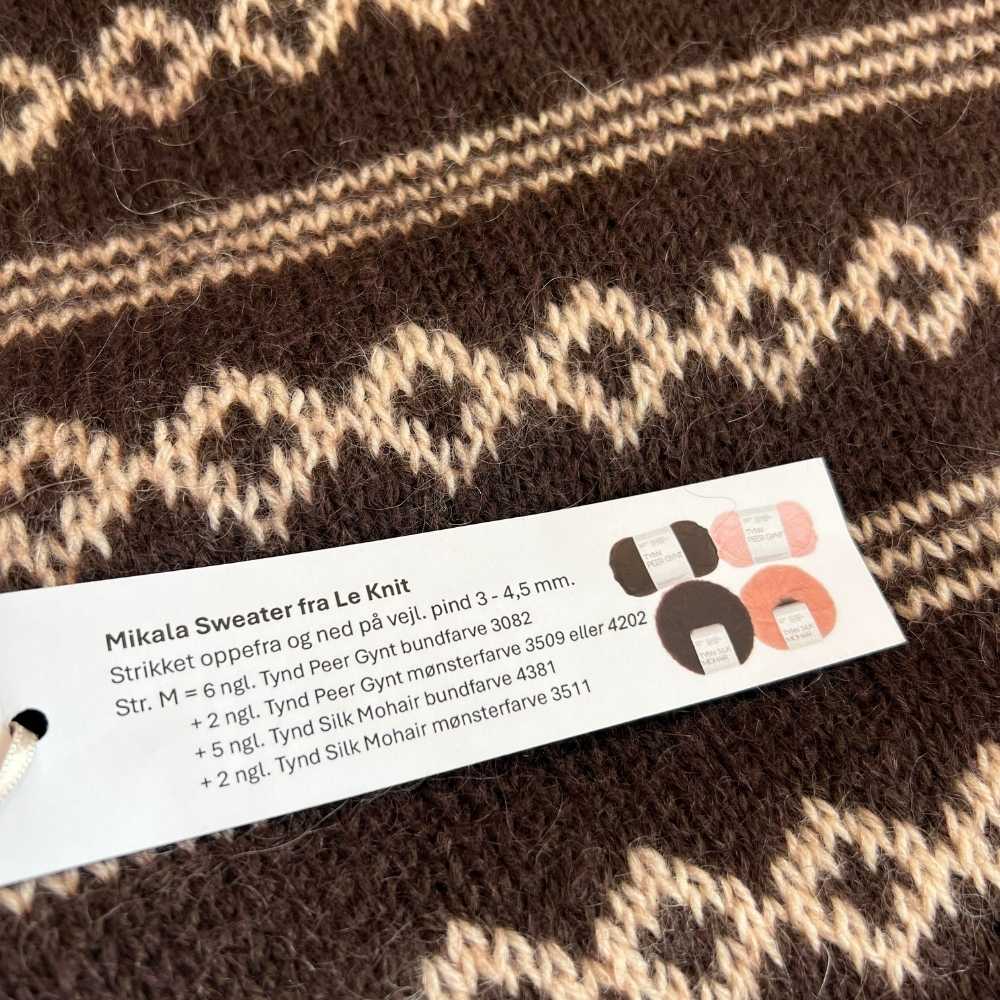 Strikkekit Mikala sweater fra Le Knit i Tynd Peer Gynt og Tynd Silk Mohair