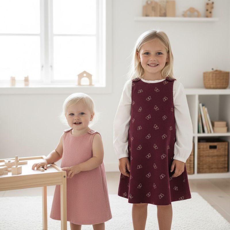 Babyfløjl med printet sommerfugle