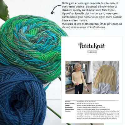 Strikkekit Ivy Blouse fra PetiteKnit i Sunday og Mille Colori