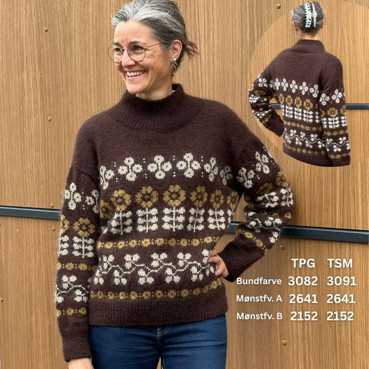 Mona Sweater fra Le Knit strikket i Tynd Peer Gynt og Tynd Silk Mohair