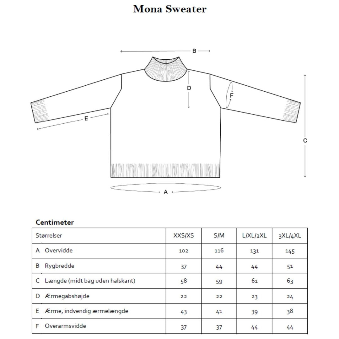 Strikkekit Mona sweater fra Le Knit i Tynd Peer Gynt og Tynd Silk Mohair