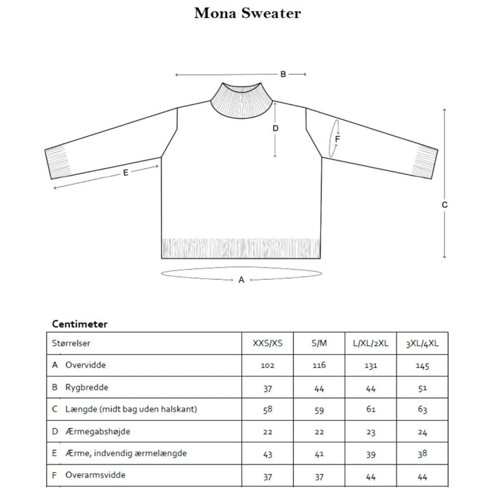 Strikkekit Mona sweater fra Le Knit i Tynd Peer Gynt og Tynd Silk Mohair