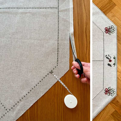 Broderikit Motiver ottekantet juletræstæppe fra Pomp Stitch