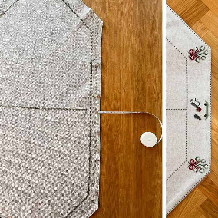 Broderikit Motiver ottekantet juletræstæppe fra Pomp Stitch