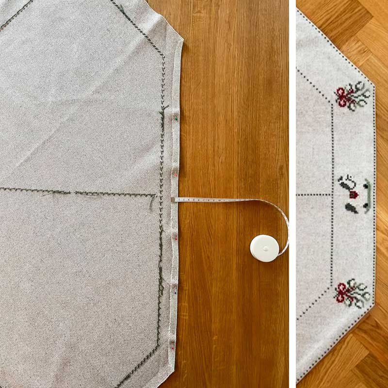 Broderikit Motiver ottekantet juletræstæppe fra Pomp Stitch