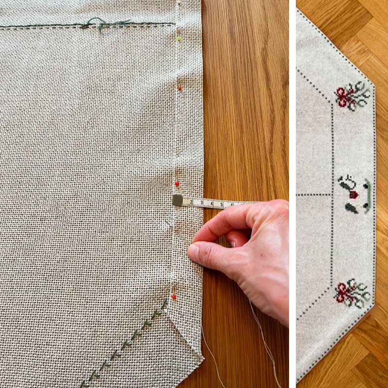 Broderikit Motiver ottekantet juletræstæppe fra Pomp Stitch