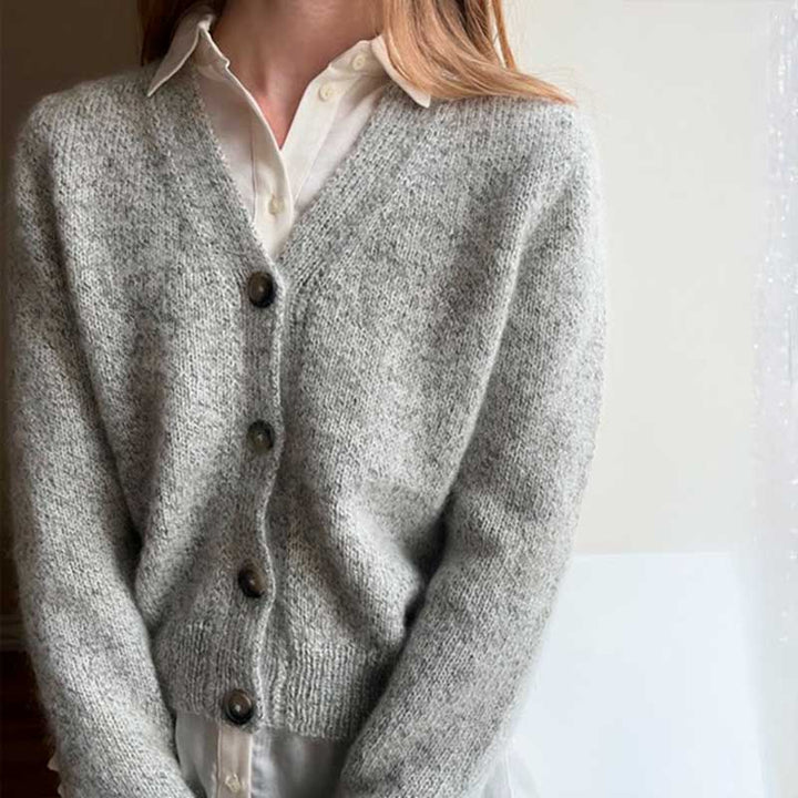 Strikkekit Mouliné cardigan fra Le knit i Sunday og Tynd Silk Mohair