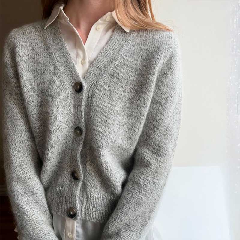 Strikkekit Mouliné cardigan fra Le knit i Sunday og Tynd Silk Mohair