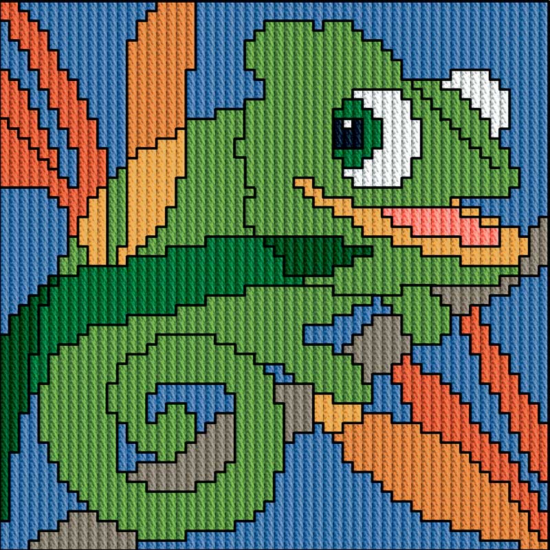 My First broderi Kit et Firben fra Permin