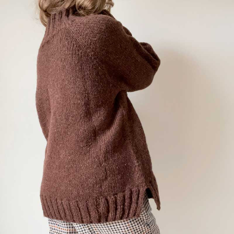 Strikkekit Noah sweater fra Le Knit i Fritidsgarn (kort model)