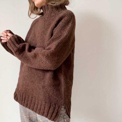 Strikkekit Noah sweater fra Le Knit i Fritidsgarn (kort model)