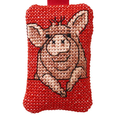 Broderikit Gris nøglering fra Permin