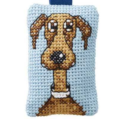 Broderikit Hund nøglering fra Permin