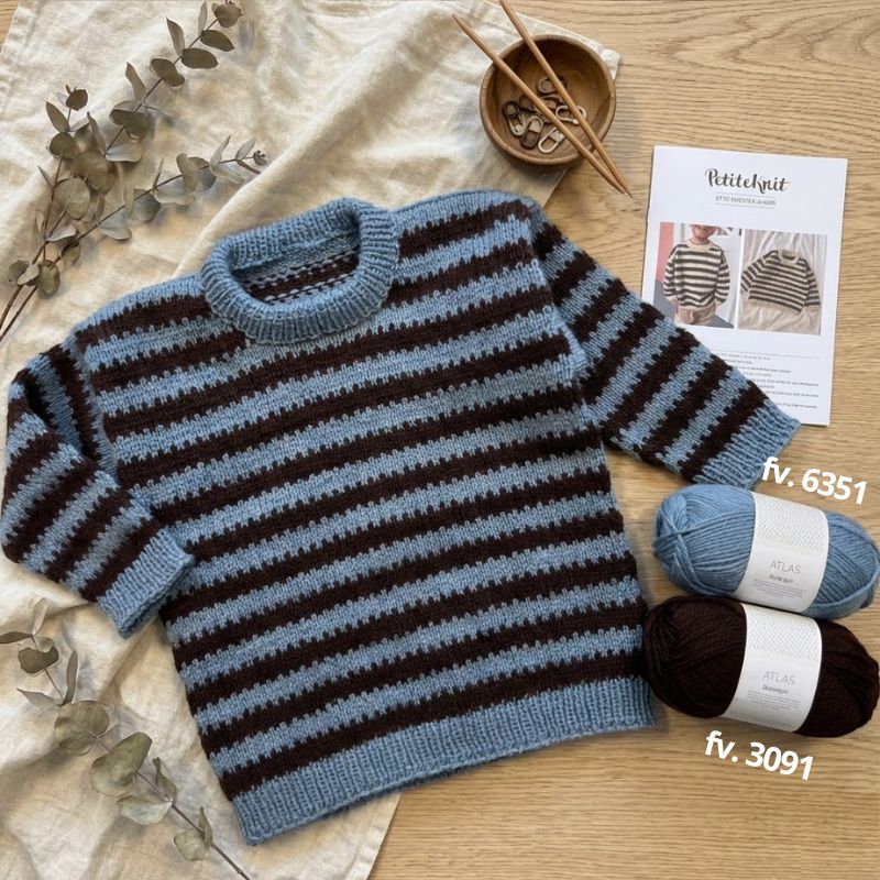 Strikkekit Otto Sweater Junior fra PetiteKnit i Atlas garn