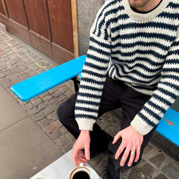 Strik en sweater til mænd med Otto Sweater Man fra PetiteKnit i Atlas garn